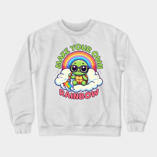 Cute Turtles Make Your Own Rainbow Crewneck Sweatshirt by alcoshirts